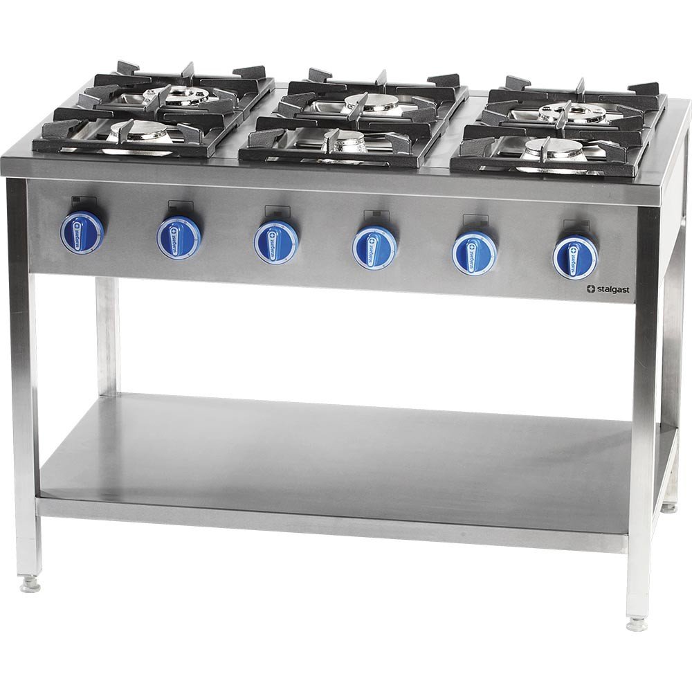 Stalgast 6 burner gas cooker with oven 700 series